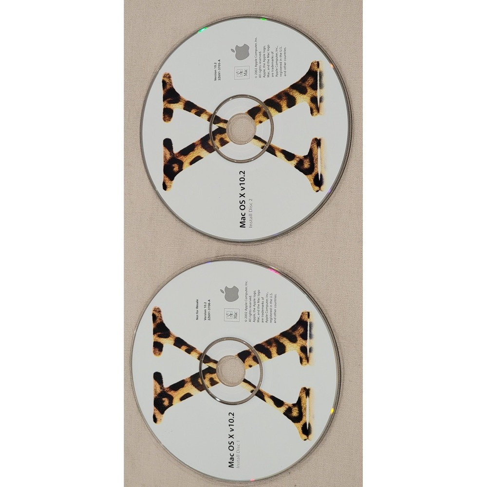 Apple Mac OS X v10.2 Jaguar Operating System‎ 2-Disc Set 22691-3706-A